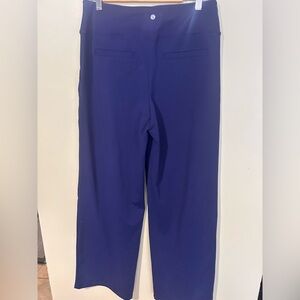 Women's Blue Pants, Wide Leg, Pull-on Style, stretchy